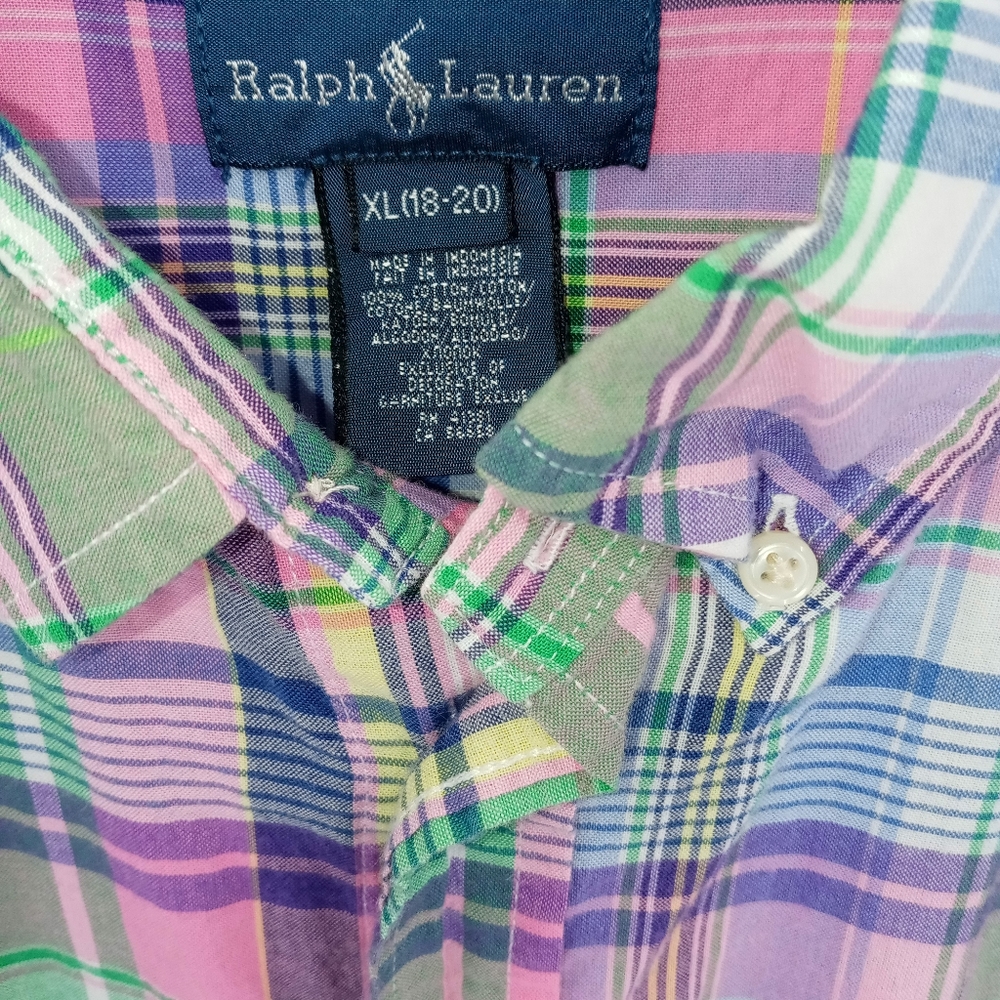 Ralph Lauren Juniors Short Sleeve Button Down Shirt - Picture 3 of 6